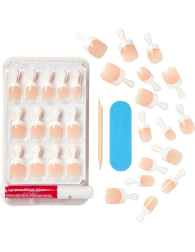 Kiss Uñas Postizas Francesas Chip-Free, Modelo Endless, 28 Uñas