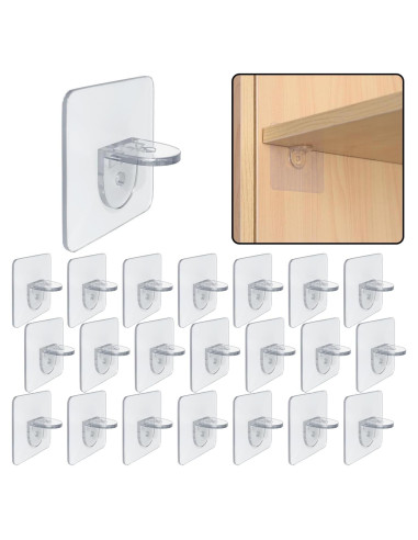 20 Soportes Adhesivos de Estante LonlyEagle - Alta Resistencia