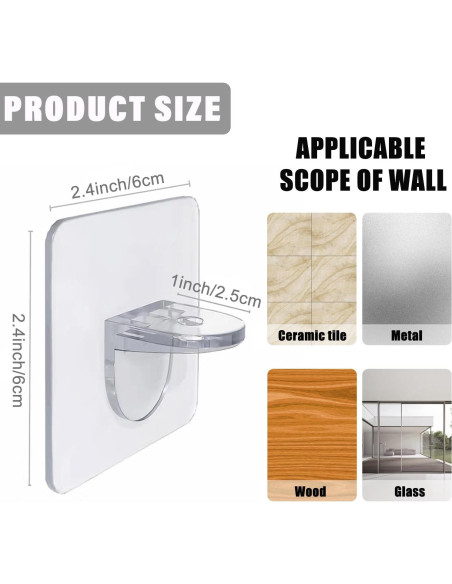 20 Soportes Adhesivos de Estante LonlyEagle - Alta Resistencia