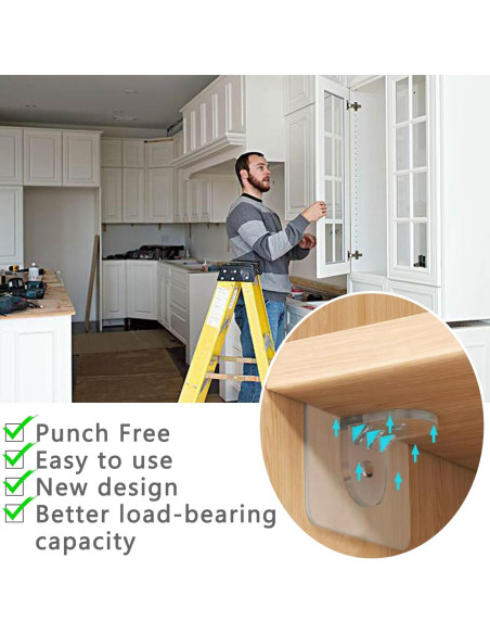 20 Soportes Adhesivos de Estante LonlyEagle - Alta Resistencia