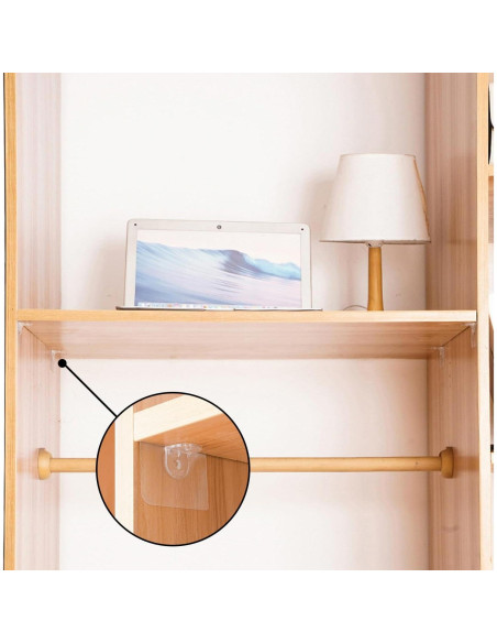 20 Soportes Adhesivos de Estante LonlyEagle - Alta Resistencia