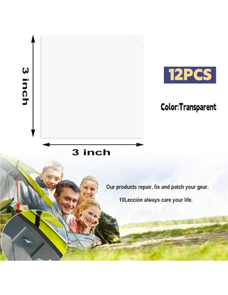 Kit de Parche Autoadhesivo 10Leccion para Inflables 12 Pcs