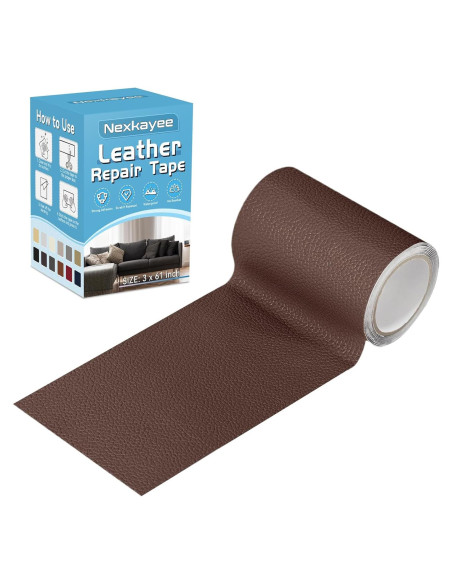 Cinta de Reparación de Cuero Nexkayee 7.62x154.94cm Marrón Oscuro