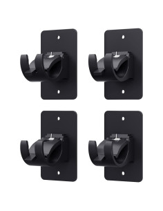 Soportes de Barra de Cortina Autoadhesivos AMZONHOME 4 Pzs Negro