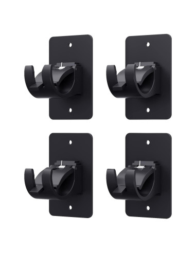 Soportes de Barra de Cortina Autoadhesivos AMZONHOME 4 Pzs Negro