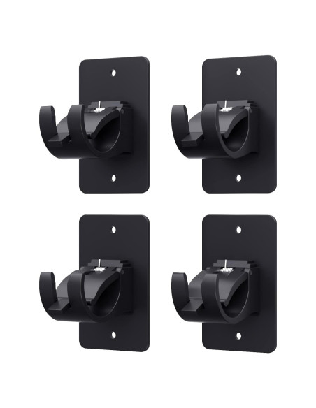 Soportes de Barra de Cortina Autoadhesivos AMZONHOME 4 Pzs Negro