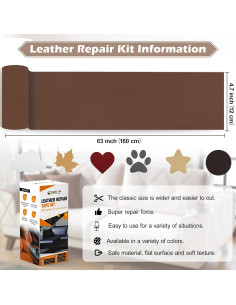 Cinta de Reparación de Cuero Autoadhesiva Xroam 12x160 cm Negra 2