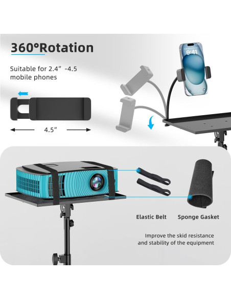 Soporte de Proyector Trípode GZGDLJQ Ajustable 29-69" Negro