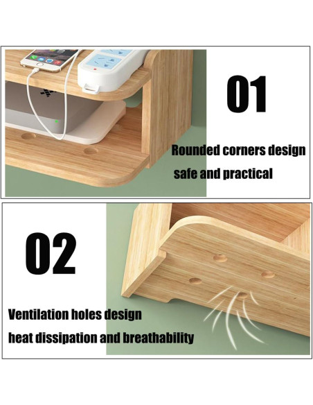 Estante Flotante de Madera YIYUESHIJIU para Proyector y Router
