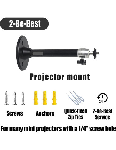 Soporte de Proyector Mini 2-Be-Best Ajustable 20 cm Negro