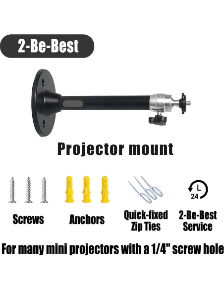 Soporte de Proyector Mini 2-Be-Best Ajustable 20 cm Negro