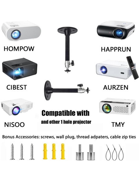 Soporte de Proyector Mini 2-Be-Best Ajustable 20 cm Negro