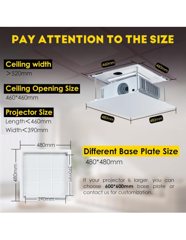 Soporte de Proyector Motorizado CGOLDENWALL 59" 20kg Control Remoto