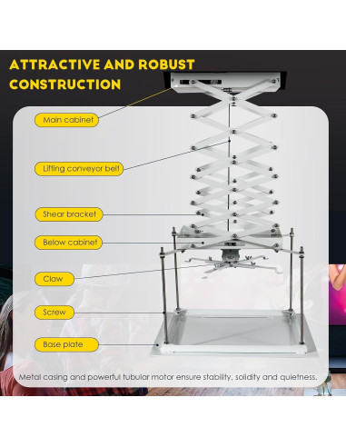 Soporte de Proyector Motorizado CGOLDENWALL 59" 20kg Control Remoto