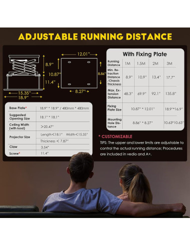 Soporte de Proyector Motorizado CGOLDENWALL 59" 20kg Control Remoto