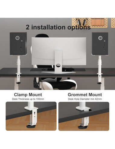 Soporte de Altavoz Ajustable Suptek SDM001 Blanco - 2 Paquete