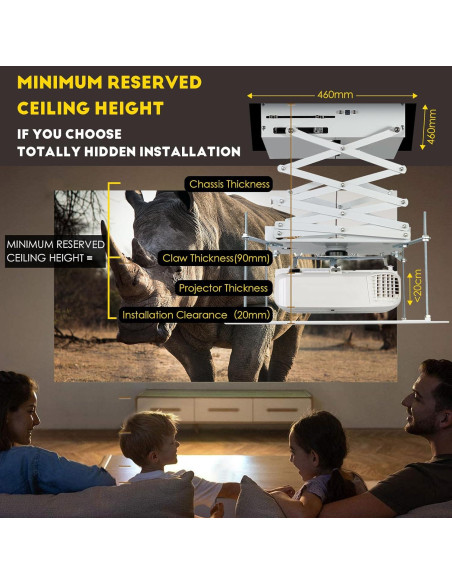 Soporte de Proyector Motorizado CGOLDENWALL 59" 20kg Control Remoto Soporte de Proyector Motorizado CGOLDENWALL 59" 20kg Control Remoto