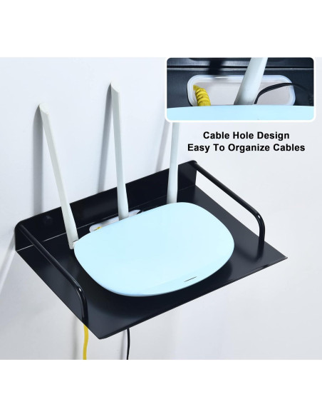 Estante Flotante HNVNER para Router y Proyector 28.5x20.5cm