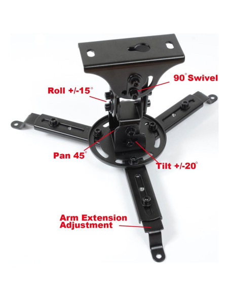 Soporte de Techo para Proyector VideoSecu PJ1B Inclinable 10 kg