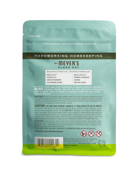 Paquetes de Lavavajillas Automáticos Mrs. Meyer's 360g Albahaca