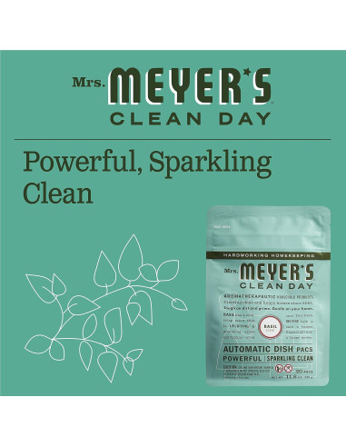 Paquetes de Lavavajillas Automáticos Mrs. Meyer's 360g Albahaca