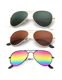 Gafas de Sol KALIYADI Aviador Polarizadas UV 3 Piezas