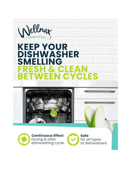 Ambientador y Limpiador para Lavavajillas Wellnax Manzana Verde