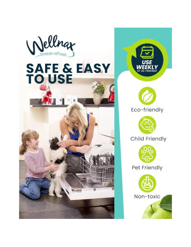 Ambientador y Limpiador para Lavavajillas Wellnax Manzana Verde