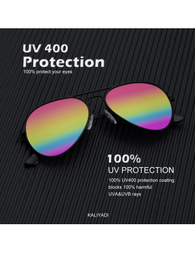Gafas de Sol KALIYADI Aviador Polarizadas UV 3 Piezas