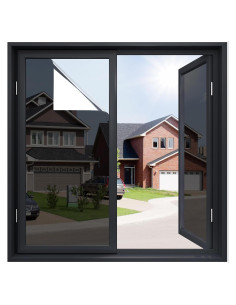 Película de Privacidad para Ventana rabbitgoo 44.5x200cm Negro Plateado