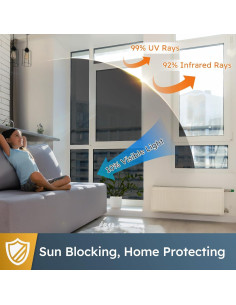 Película de Privacidad para Ventana rabbitgoo 44.5x200cm Negro Plateado 2