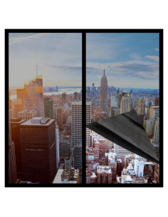 Película de Ventana Espejo WPCTEV 30x200 cm Anti UV Negro