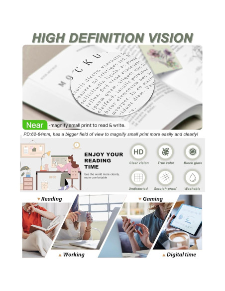 Gafas de Lectura MARE AZZURO 3.00 Mujeres Retro Cuadradas