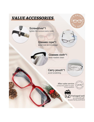 Gafas de Lectura MARE AZZURO 3.00 Mujeres Retro Cuadradas