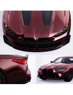 Envoltura de Vinilo Lypumso 0.30m x 1.52m Rojo Fibra Carbono 2