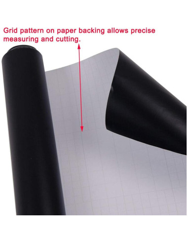 Envoltura de Vinilo Negra Mate LZLRUN 0.3 m x 1.5 m para Auto