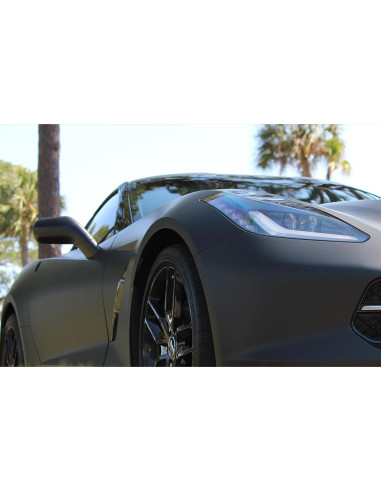 Envoltura de Vinilo Negra Mate LZLRUN 0.3 m x 1.5 m para Auto