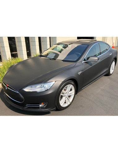 Envoltura de Vinilo Negra Mate LZLRUN 0.3 m x 1.5 m para Auto