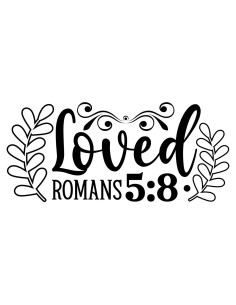 Calcomanía Cristiana Amado Romanos 5:8 Vinilo Impermeable