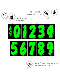 Calcomanías de Vinilo CarBowz EZ Line 11 Docenas Números 19.05 cm 2