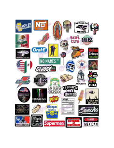 42 Calcomanías Mexicanas NTICKER - Vinilo Resistente al Agua