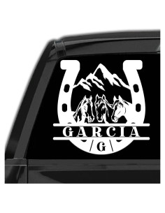 Calcomanía Personalizada Caballo con Herradura para Camión