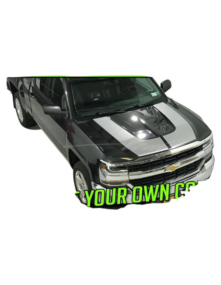 Calcomanías de Vinilo Rayas de Carreras para Capó Silverado 2016-2018