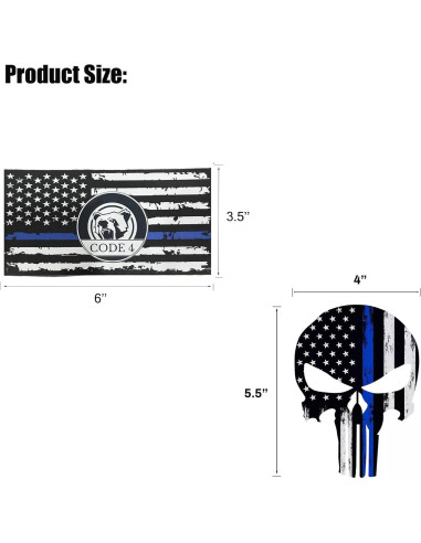 Calcomanías para Auto 3pcs ColisPar Línea Azul y Calavera