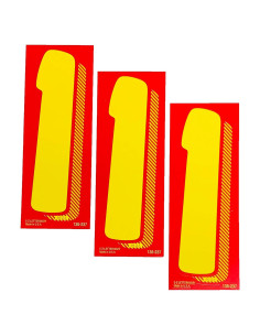 Calcomanías de Vinilo EZ CarBowz Número 1 Rojas y Amarillas