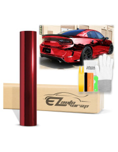 Vinilo Adhesivo EZAUTO WRAP 24x60" Rojo con Herramientas