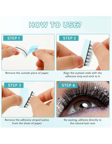 Cinta Adhesiva para Pestañas Falsas MOZEAT 40PCS Reutilizable