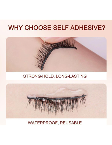 Tiras de Pestañas Autoadhesivas Kiromiro 36 Pcs Reutilizables