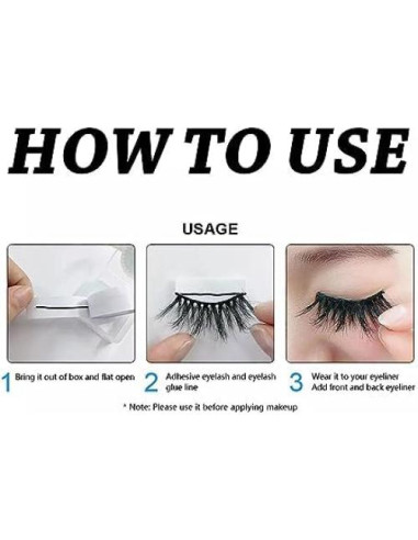 80 Piezas Pestañas Falsas Autoadhesivas BWESOO - Sin Pegamento