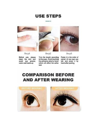 80 Piezas Pestañas Falsas Autoadhesivas BWESOO - Sin Pegamento